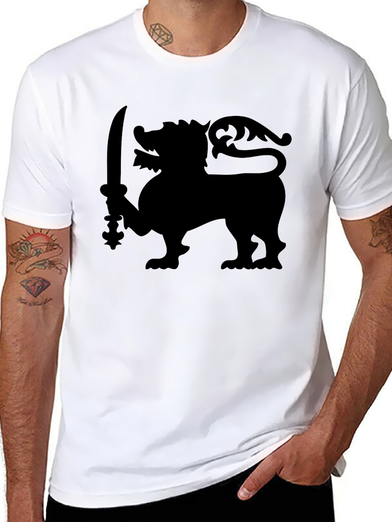 Lion Sword Graphic Tee - Classic Black T-Shirt