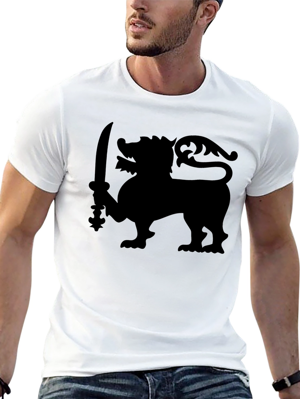 Lion Sword Graphic Tee - Classic Black T-Shirt