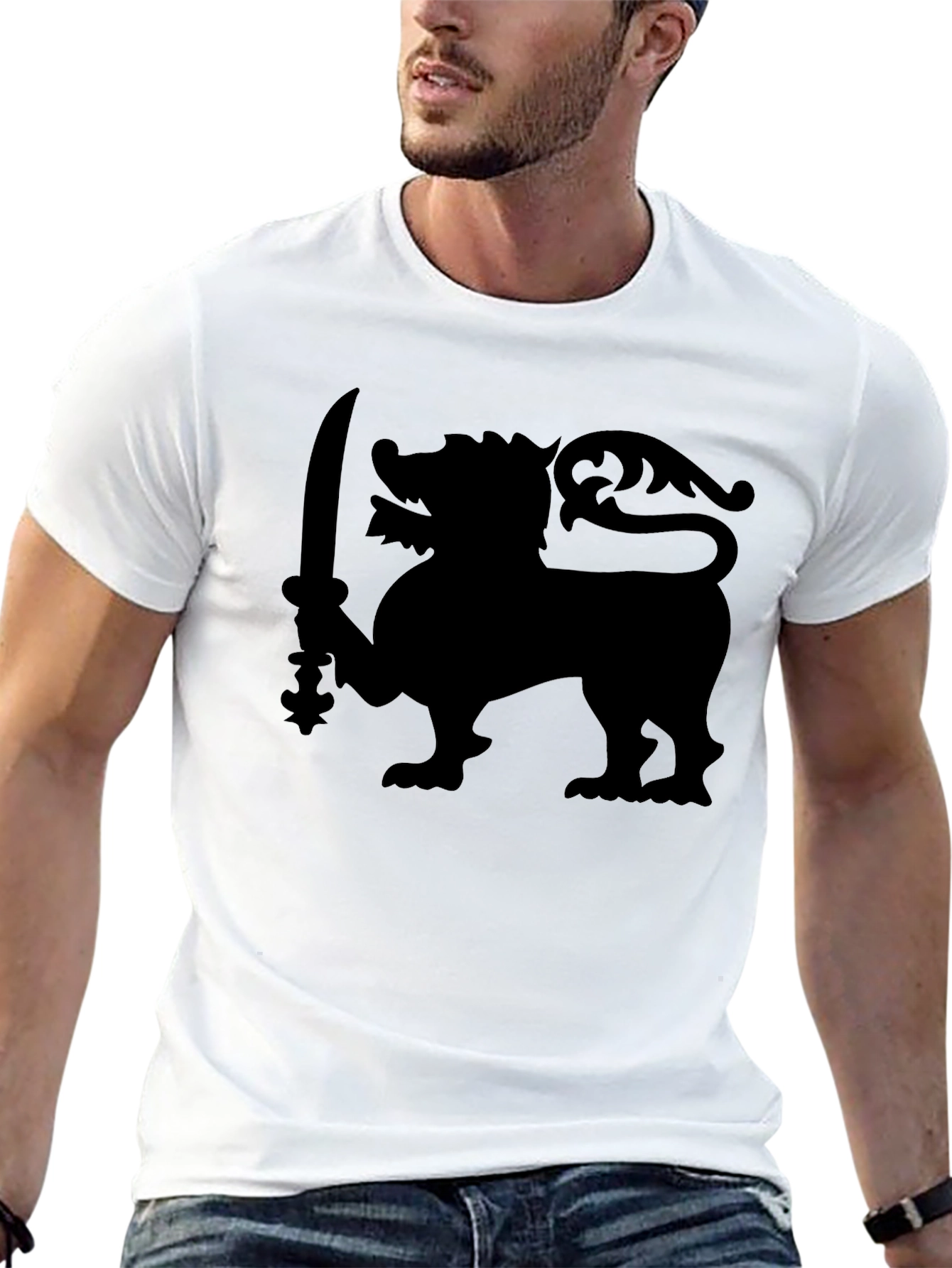 Lion Sword Graphic Tee - Classic Black T-Shirt