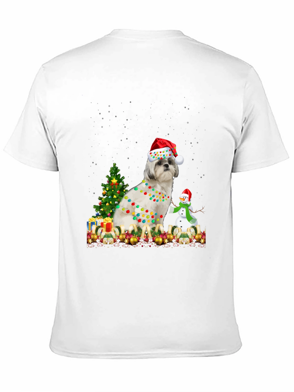 Christmas Dog T-Shirt with Lights & Santa Hat