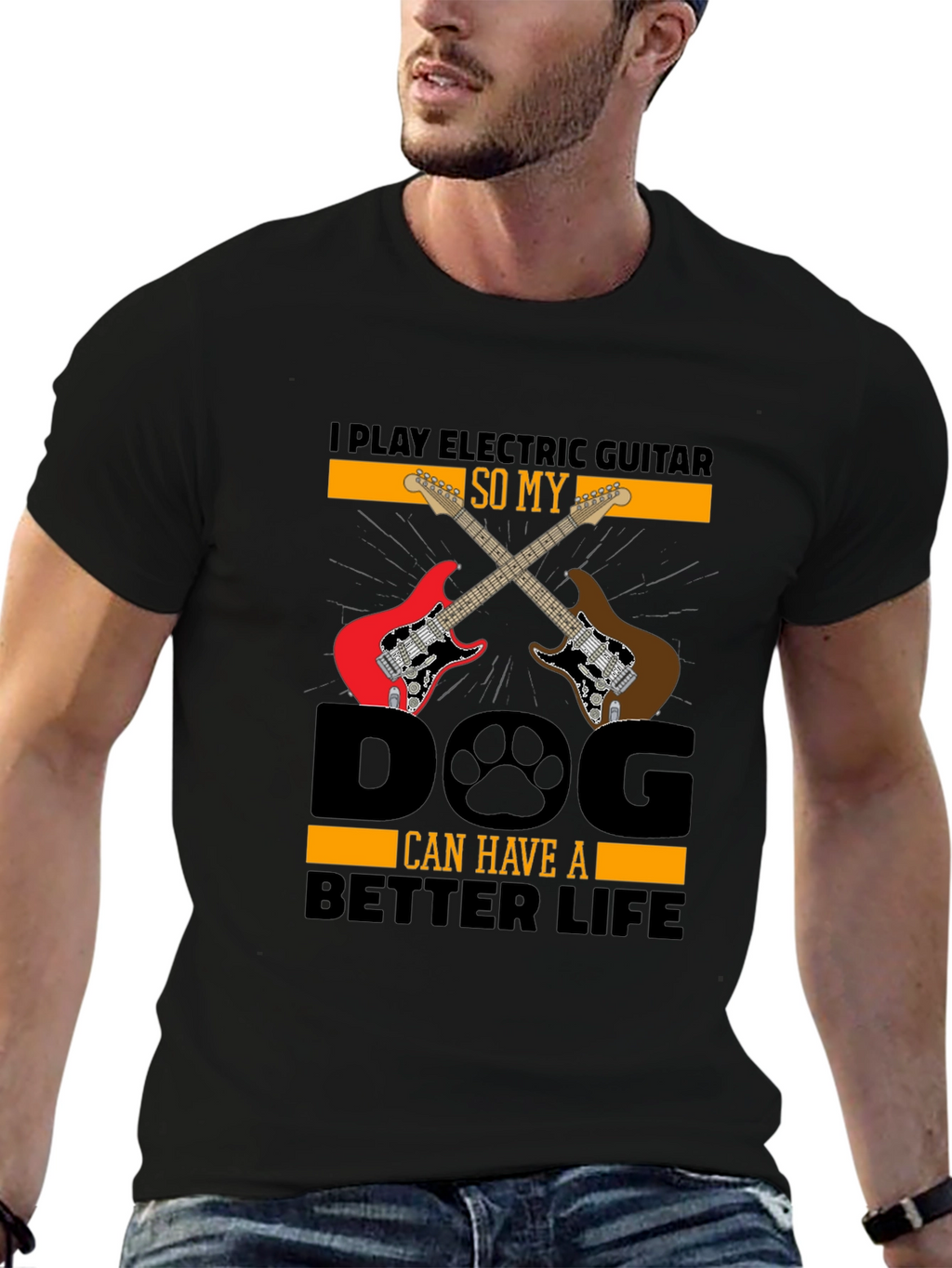 Electric Guitar Dog Lover T-Shirt