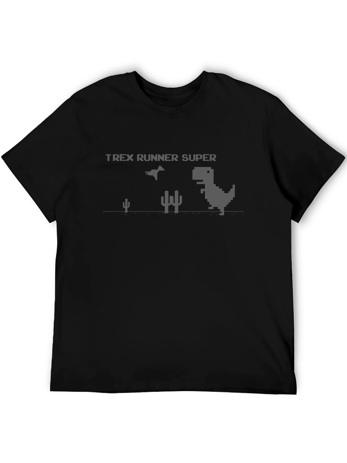 T-Rex Runner Super Graphic Tee - Pixel Dino Game Shirt
