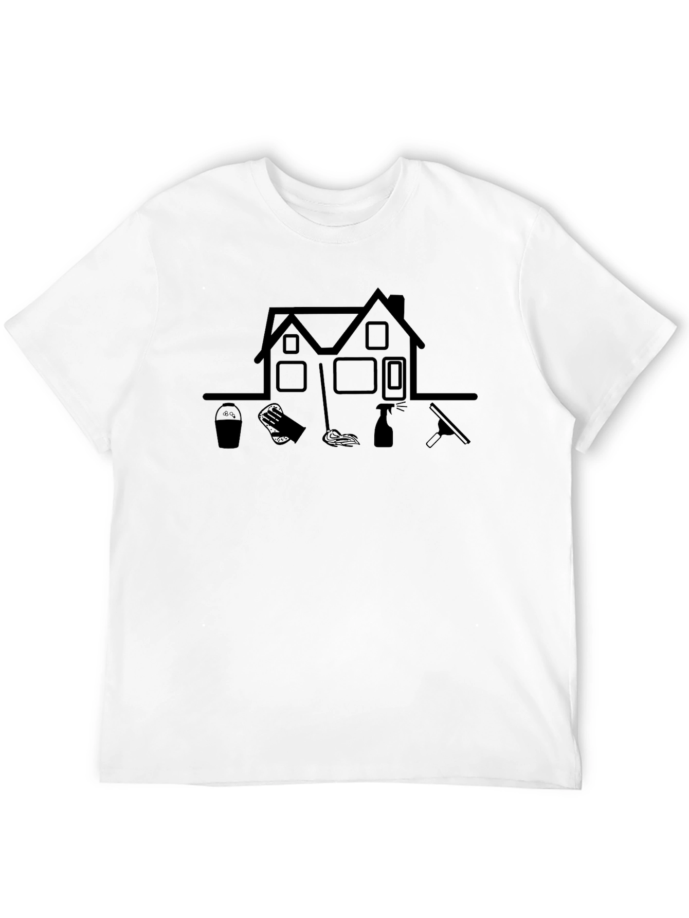 Cleaning Service Graphic Tee - Black