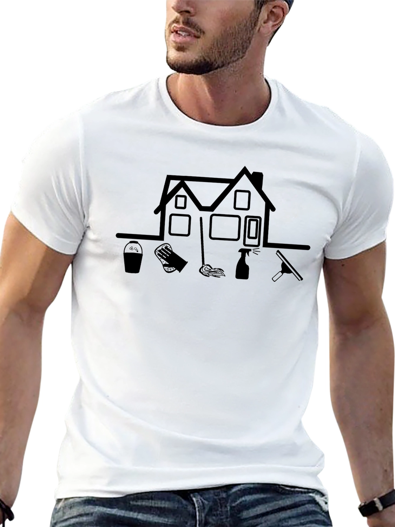 Cleaning Service Graphic Tee - Black