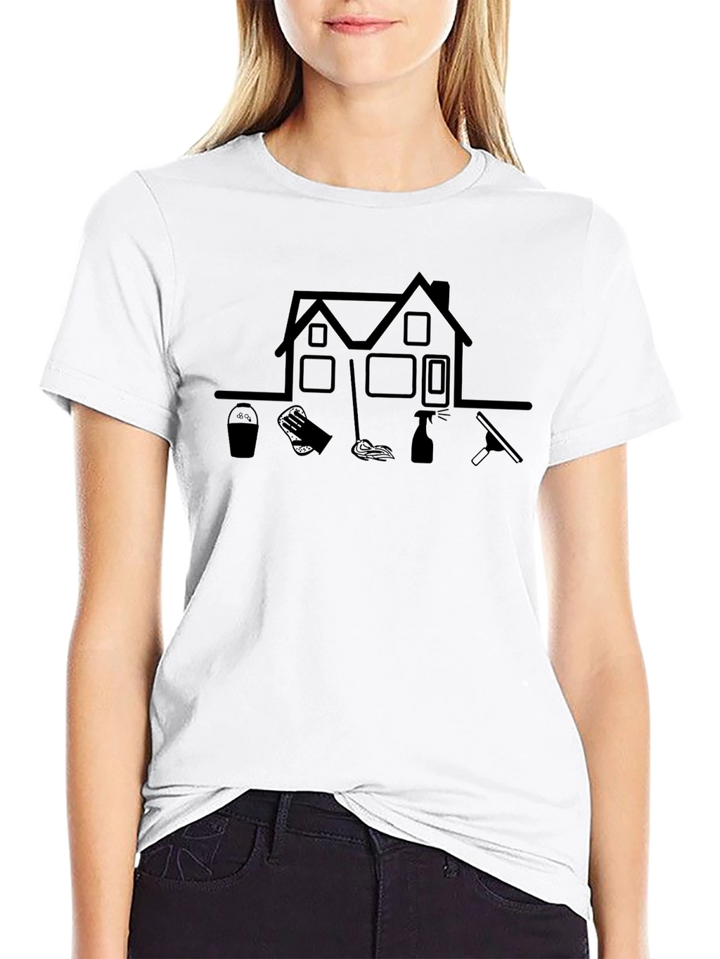 Cleaning Service Graphic Tee - Black