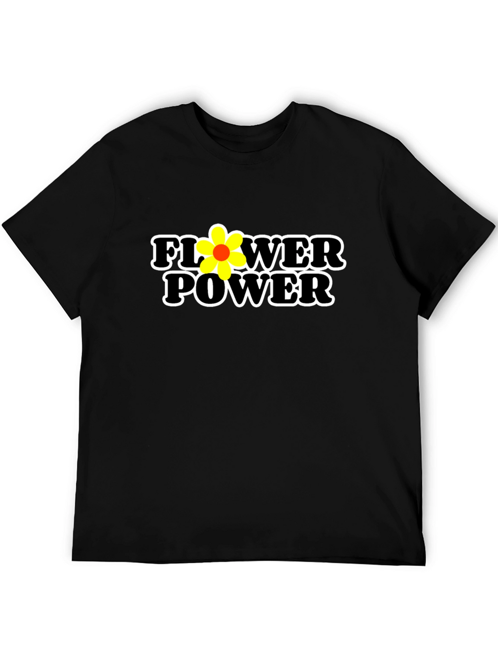 Flower Power Graphic Tee - Black