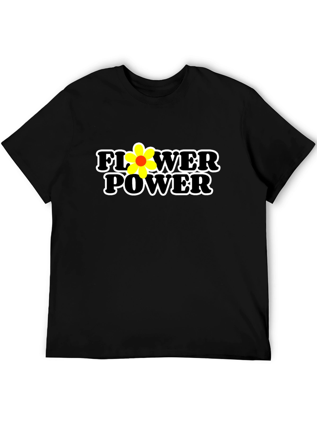 Flower Power Graphic Tee - Black