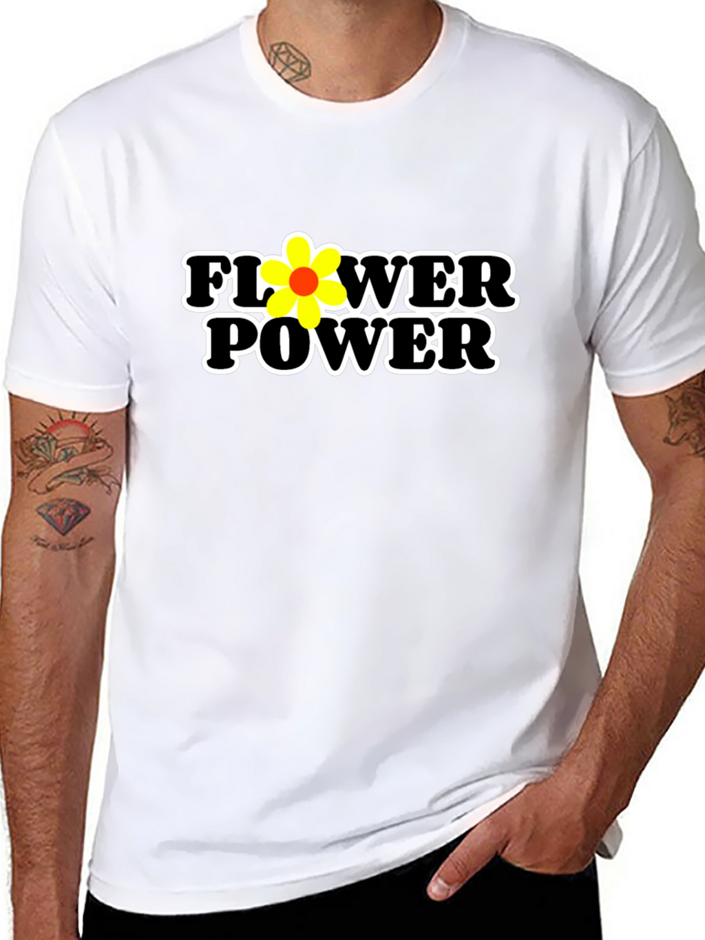 Flower Power Graphic Tee - Black