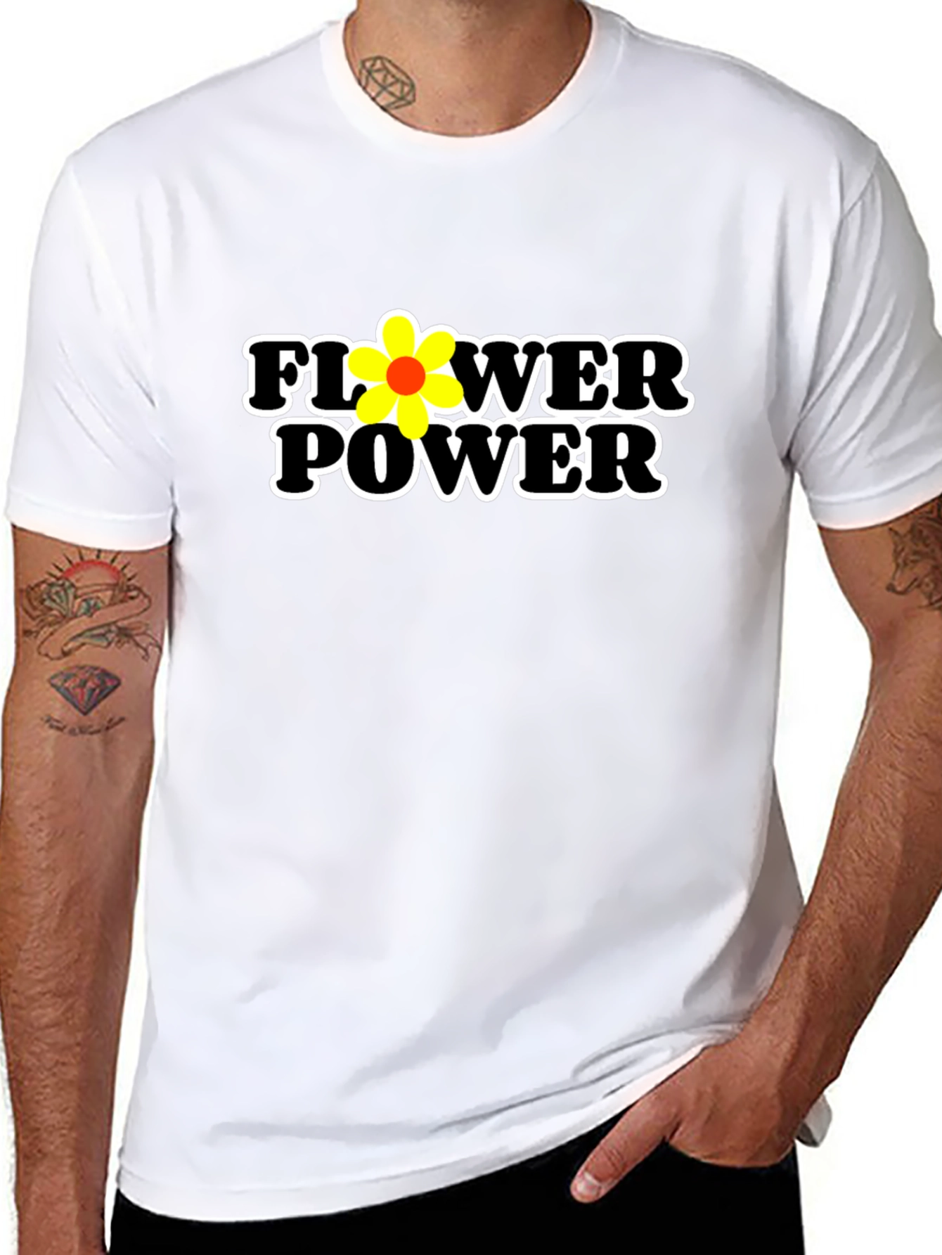 Flower Power Graphic Tee - Black