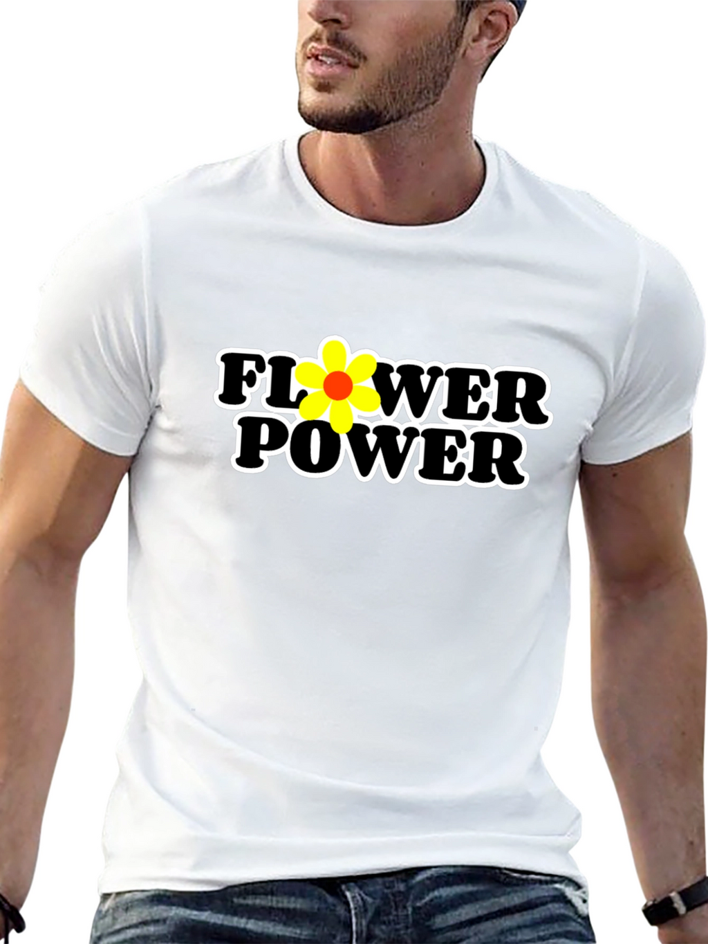 Flower Power Graphic Tee - Black
