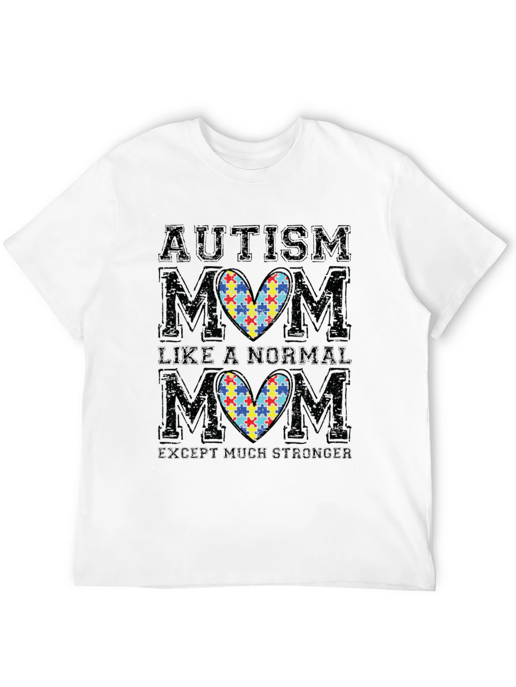 Autism Mom T-Shirt - Puzzle Heart Graphic Tee
