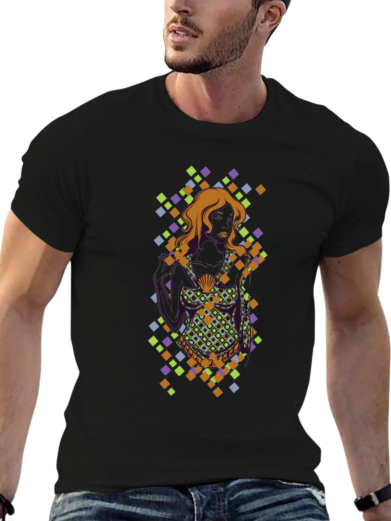 Geometric Diamond Pattern Tee