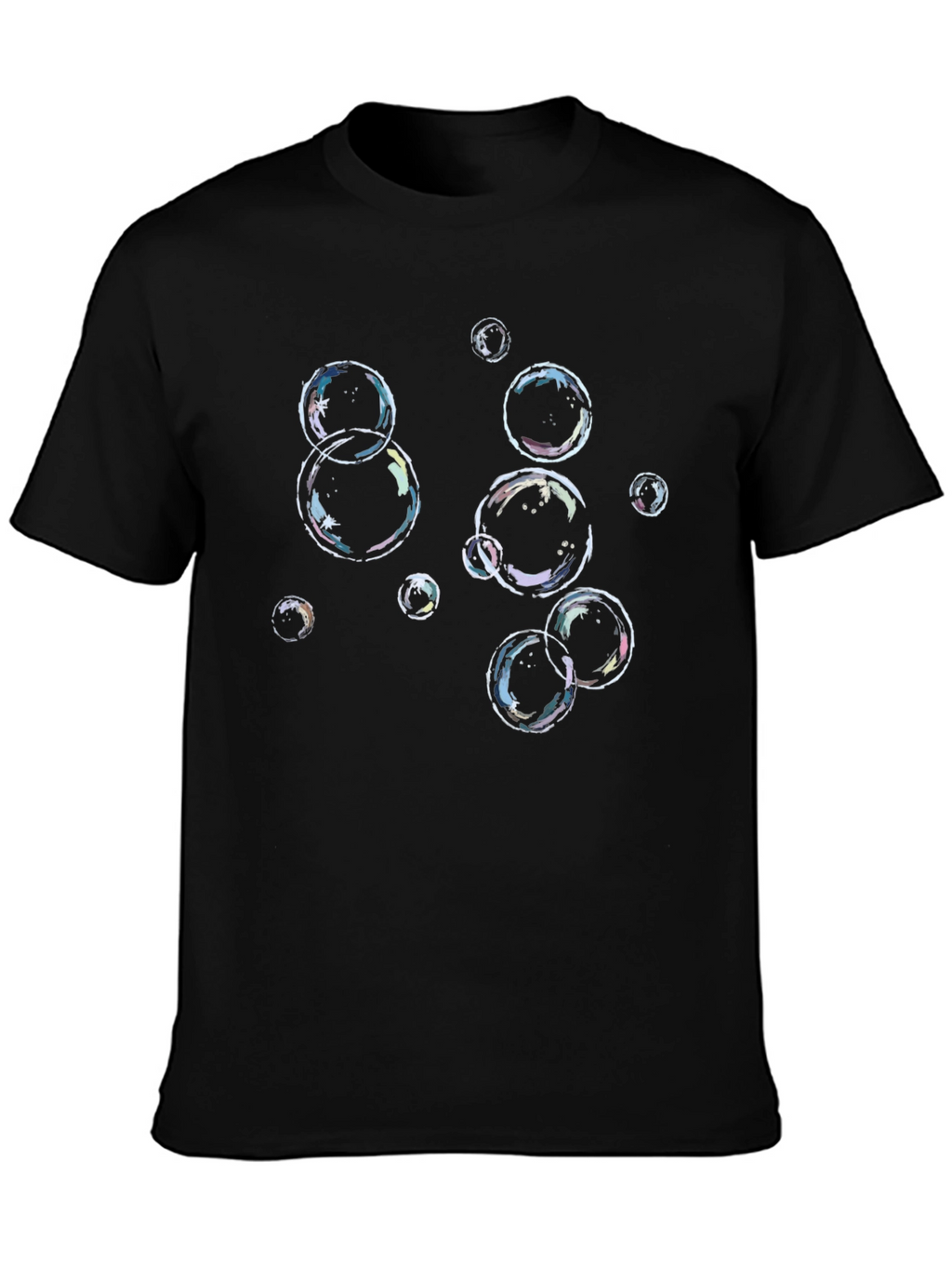 Bubble Graphic Black T-Shirt - Casual Style
