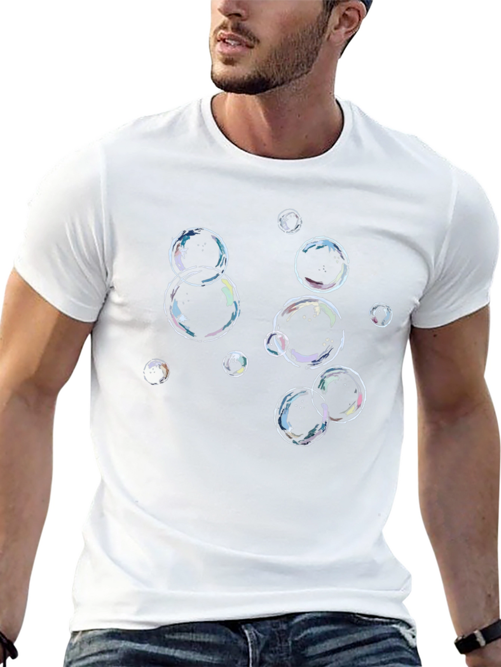 Bubble Graphic Black T-Shirt - Casual Style