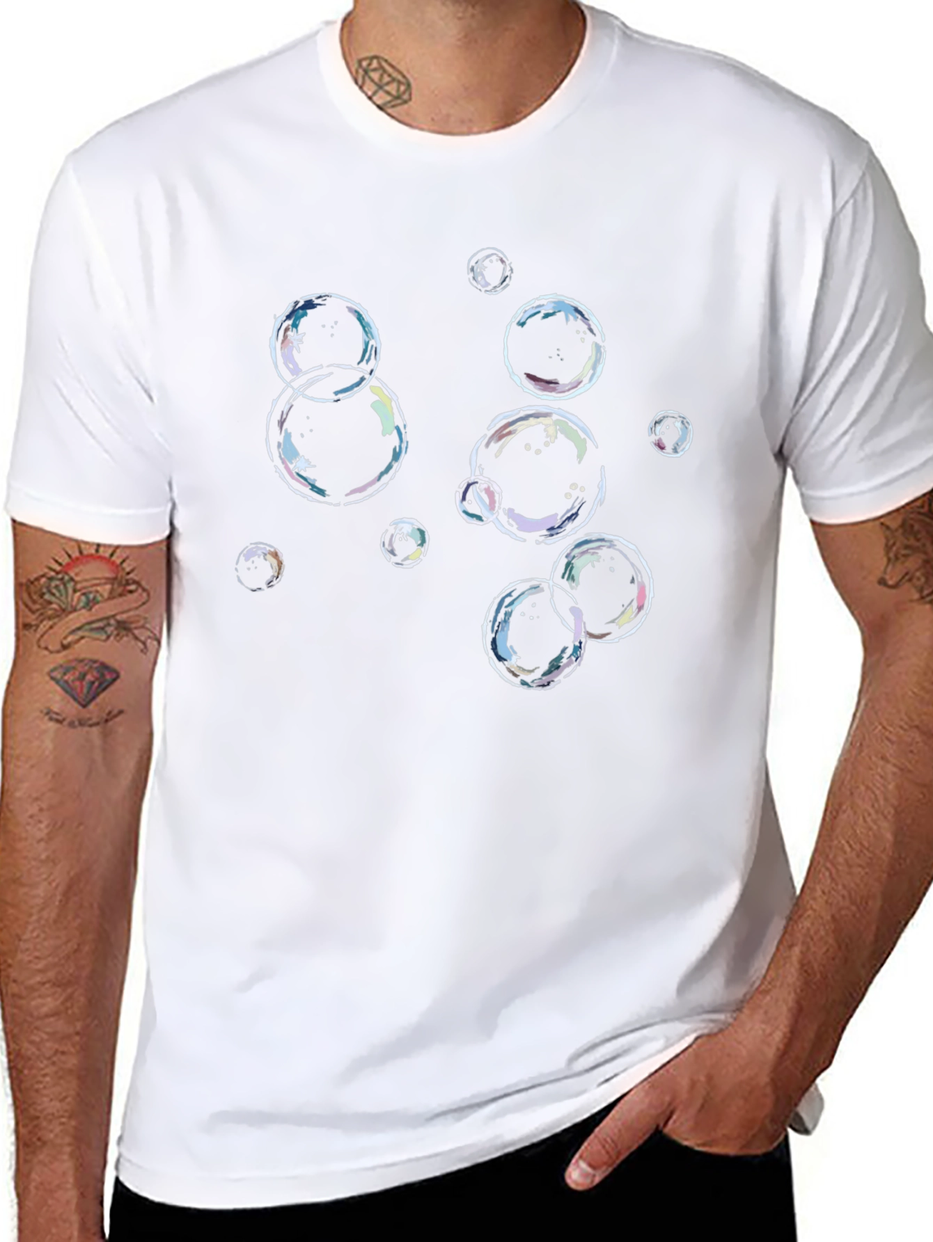 Bubble Graphic Black T-Shirt - Casual Style