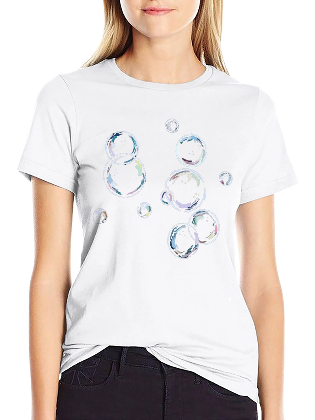 Bubble Graphic Black T-Shirt - Casual Style