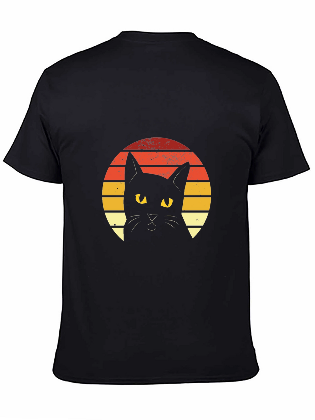 Retro Sunset Black Cat Graphic Tee