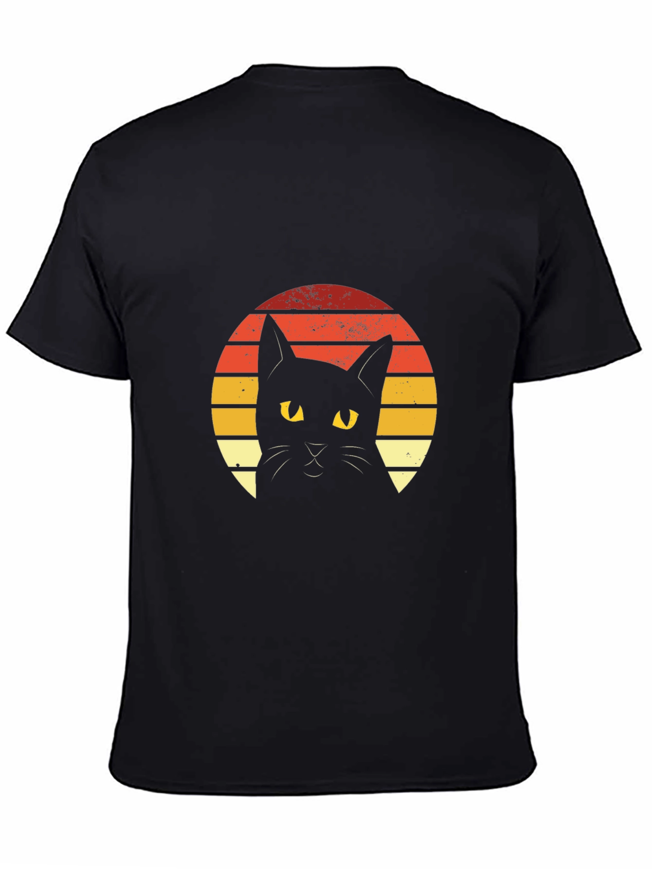 Retro Sunset Black Cat Graphic Tee