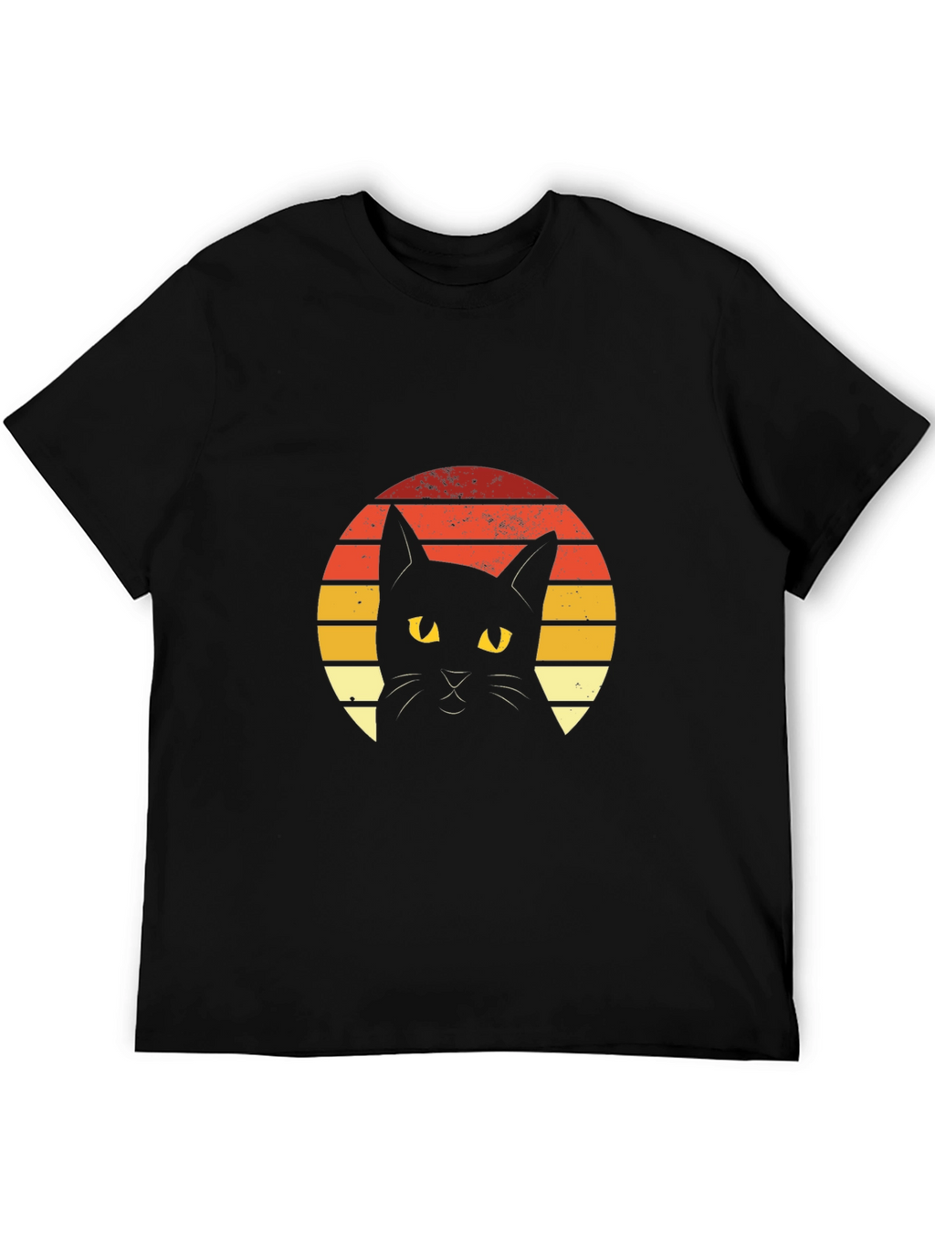 Retro Sunset Black Cat Graphic Tee