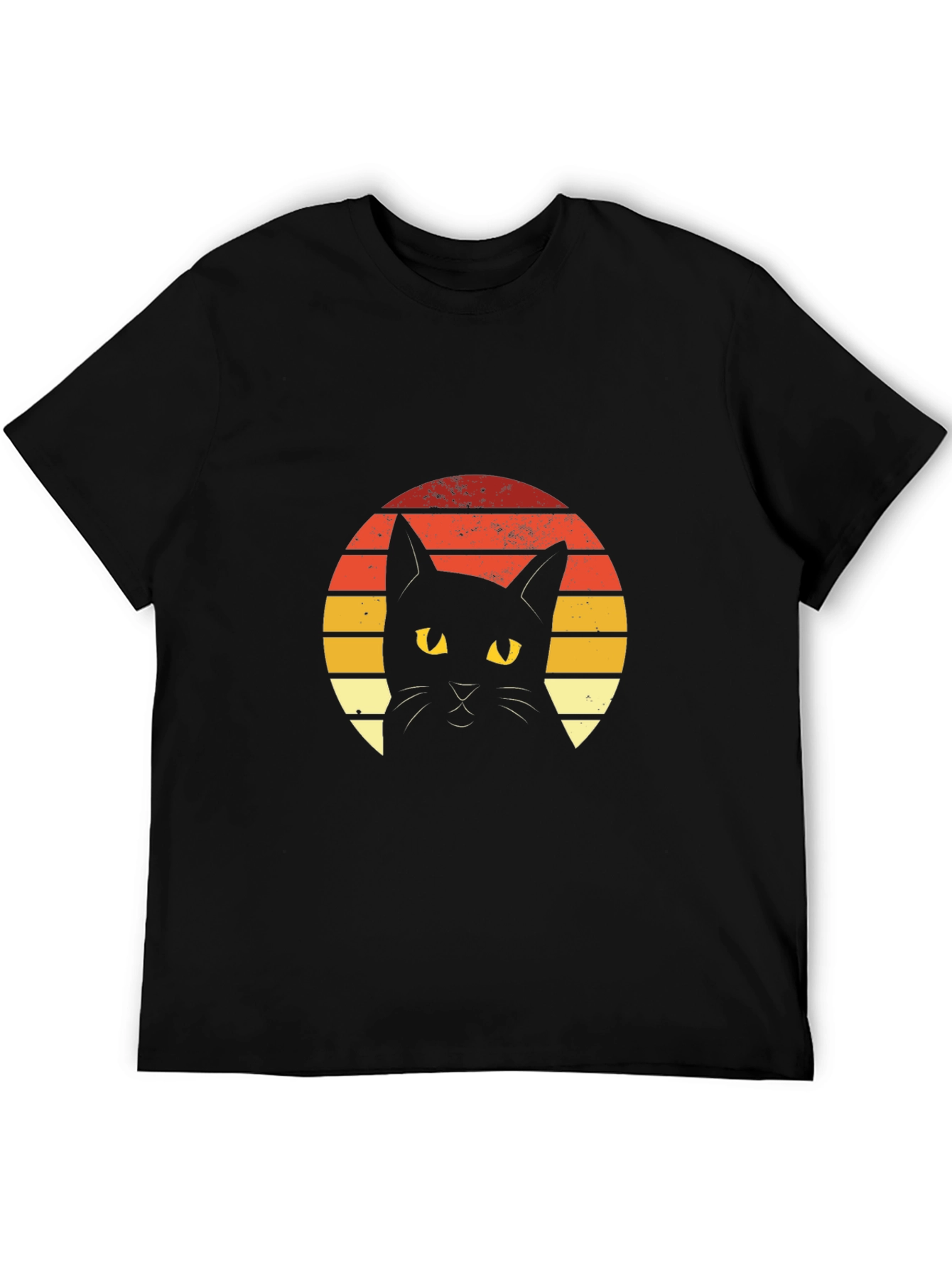 Retro Sunset Black Cat Graphic Tee