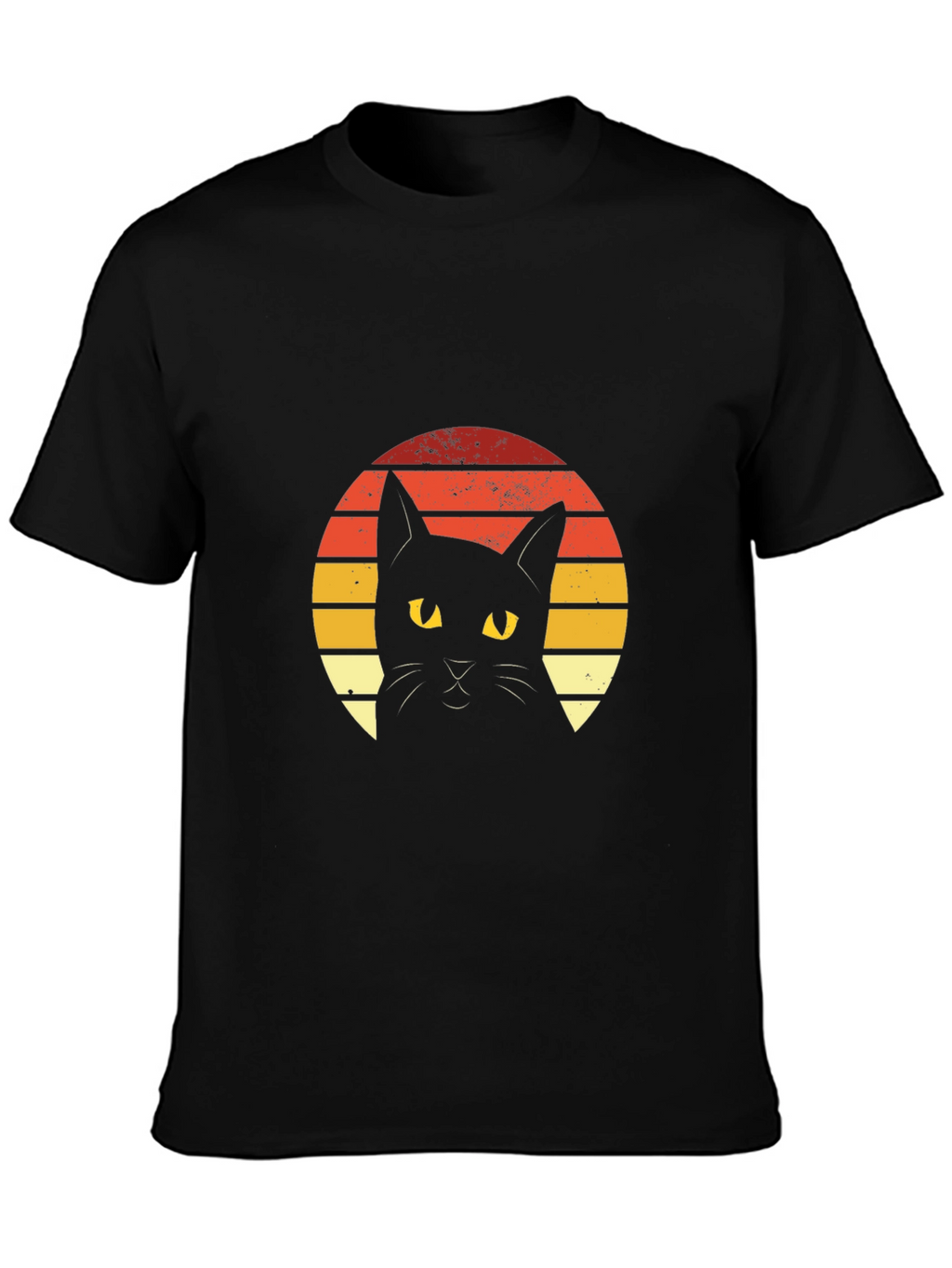 Retro Sunset Black Cat Graphic Tee