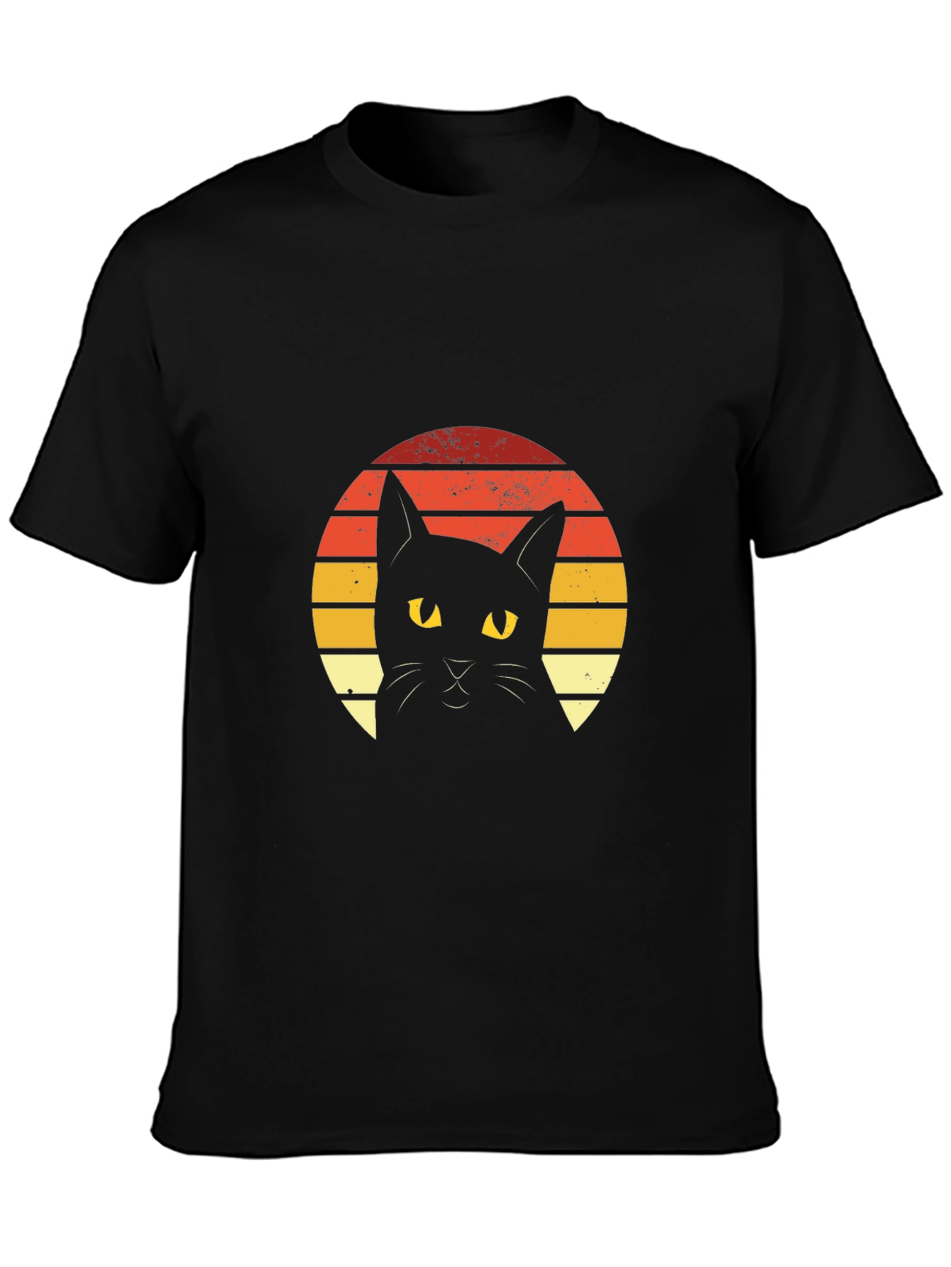 Retro Sunset Black Cat Graphic Tee