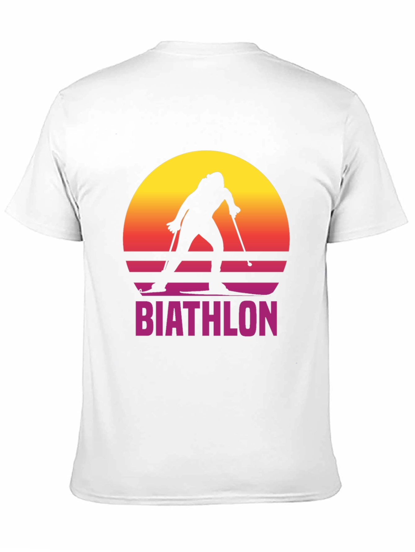 Retro Biathlon Sunset Graphic Tee