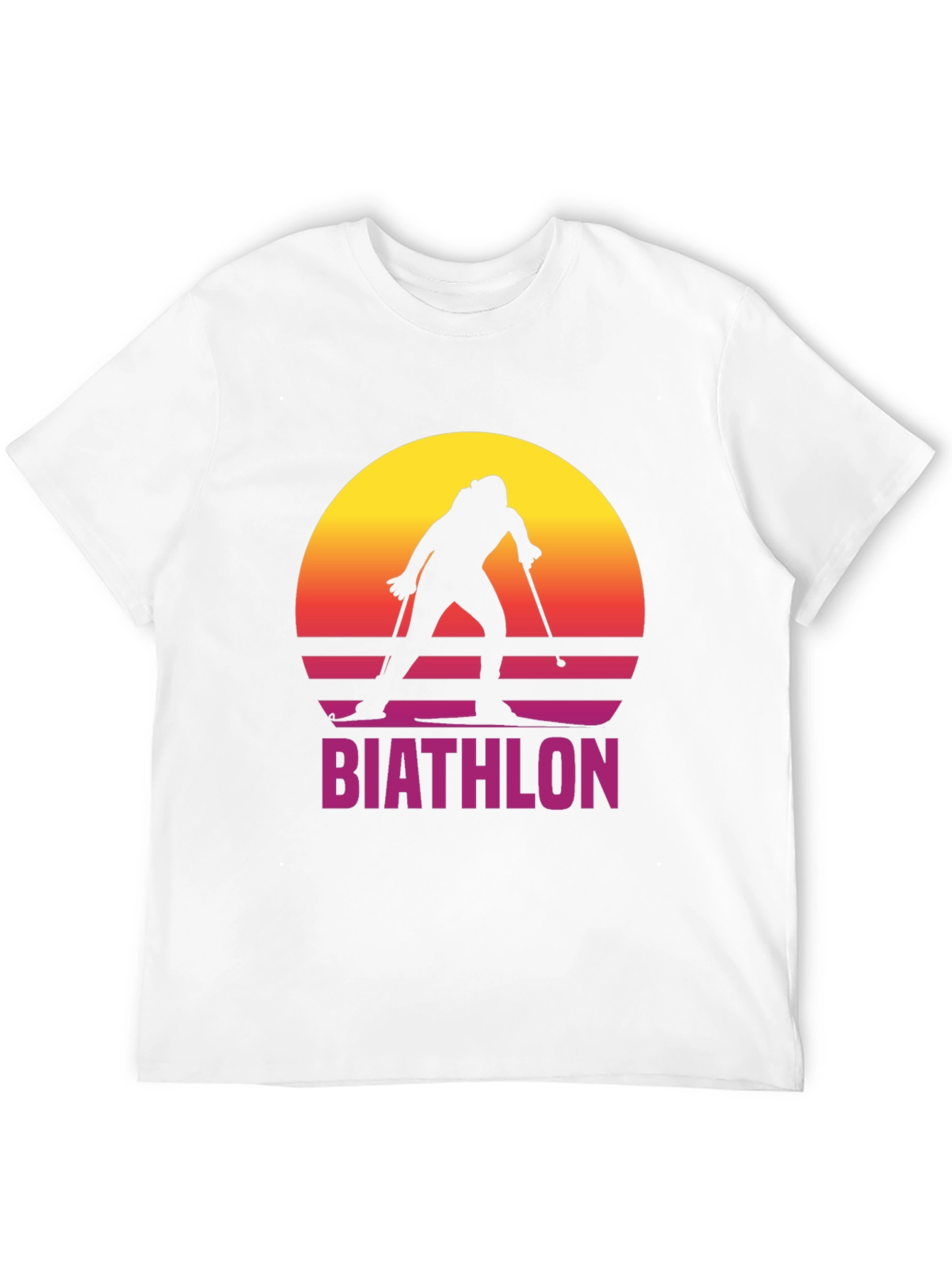 Retro Biathlon Sunset Graphic Tee