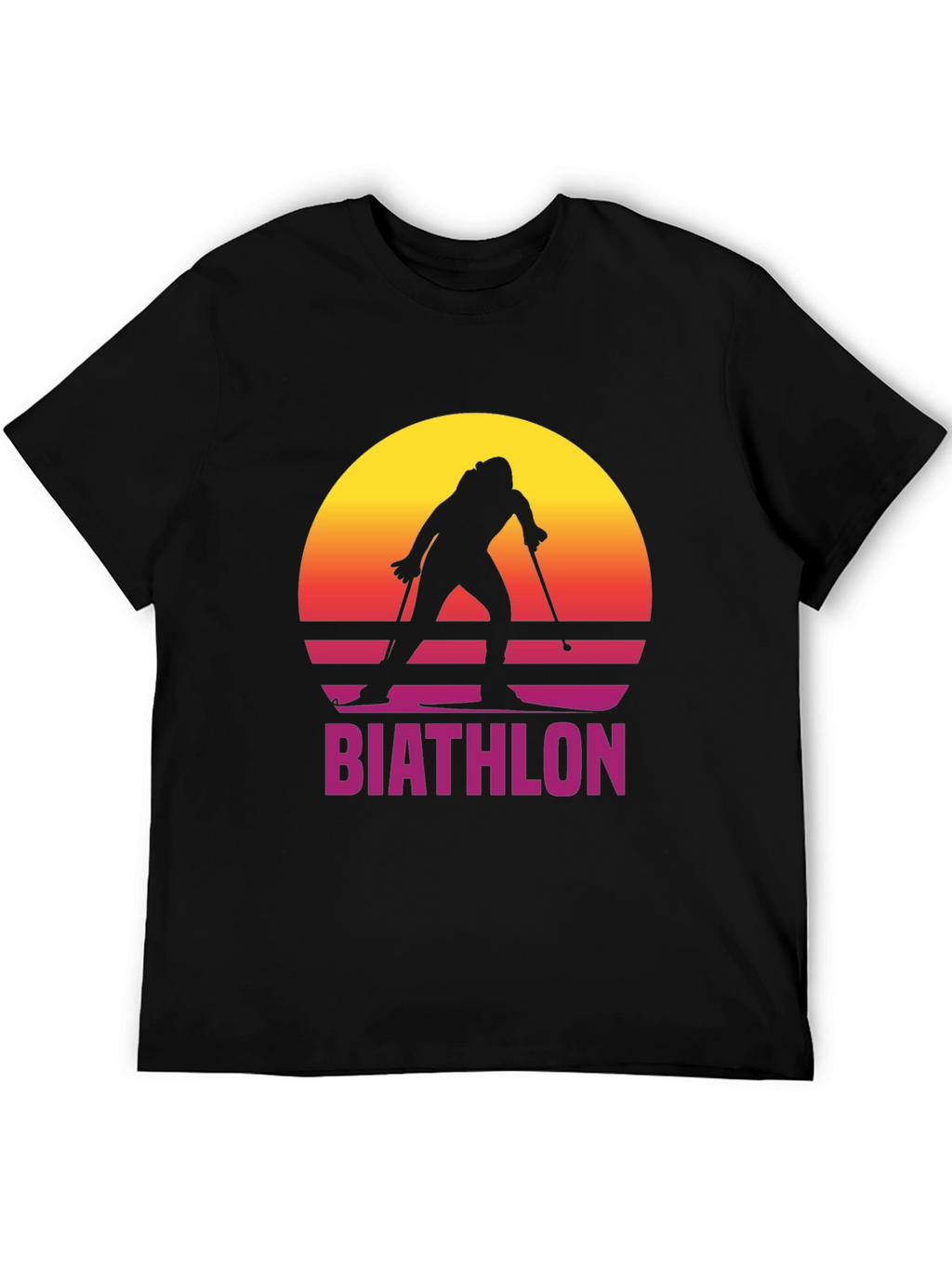 Retro Biathlon Sunset Graphic Tee
