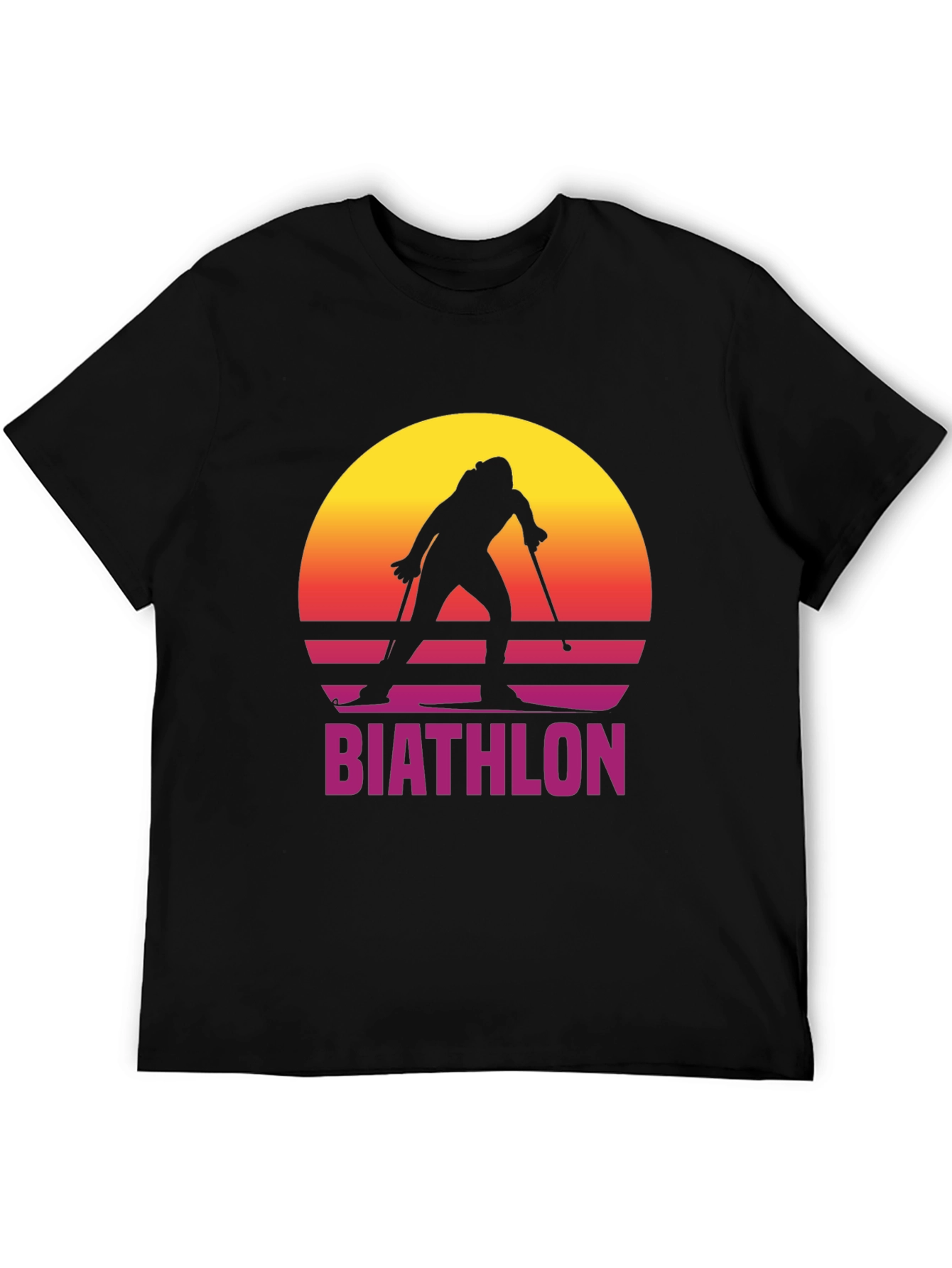 Retro Biathlon Sunset Graphic Tee