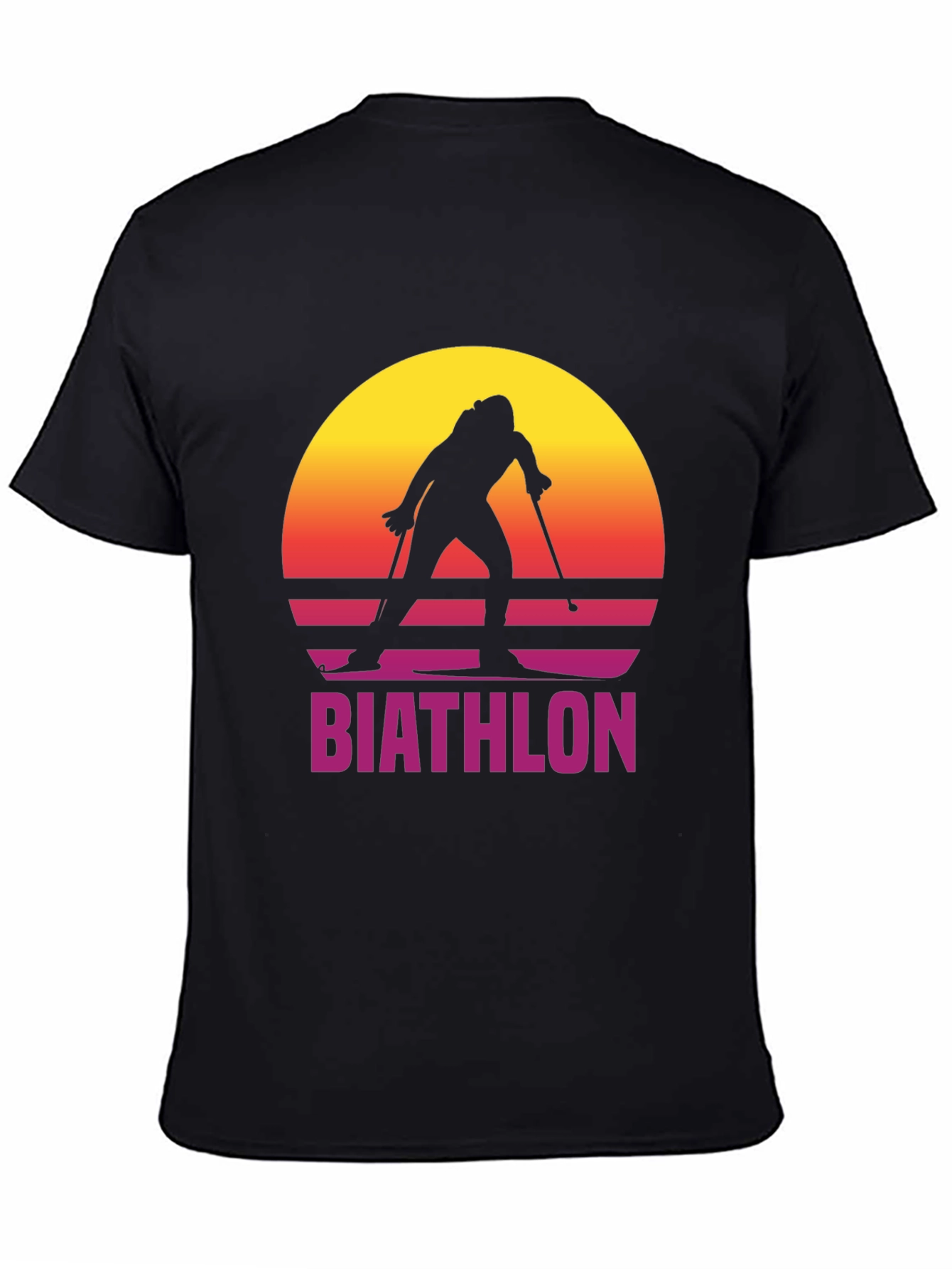 Retro Biathlon Sunset Graphic Tee