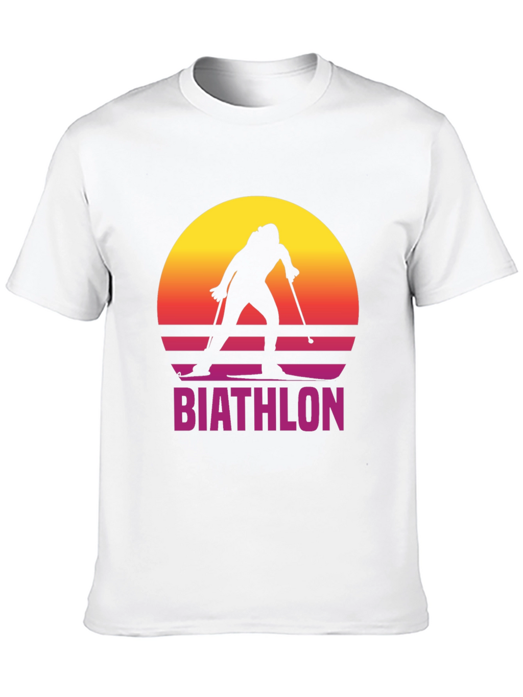 Retro Biathlon Sunset Graphic Tee