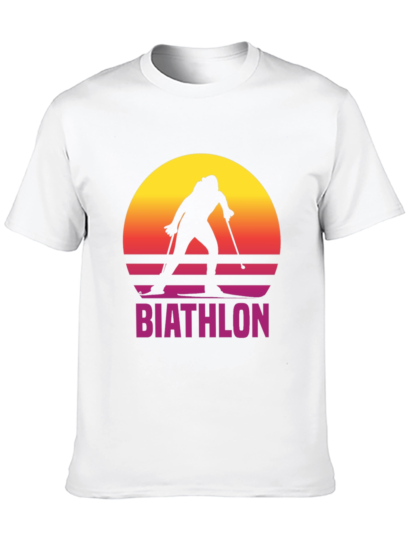 Retro Biathlon Sunset Graphic Tee