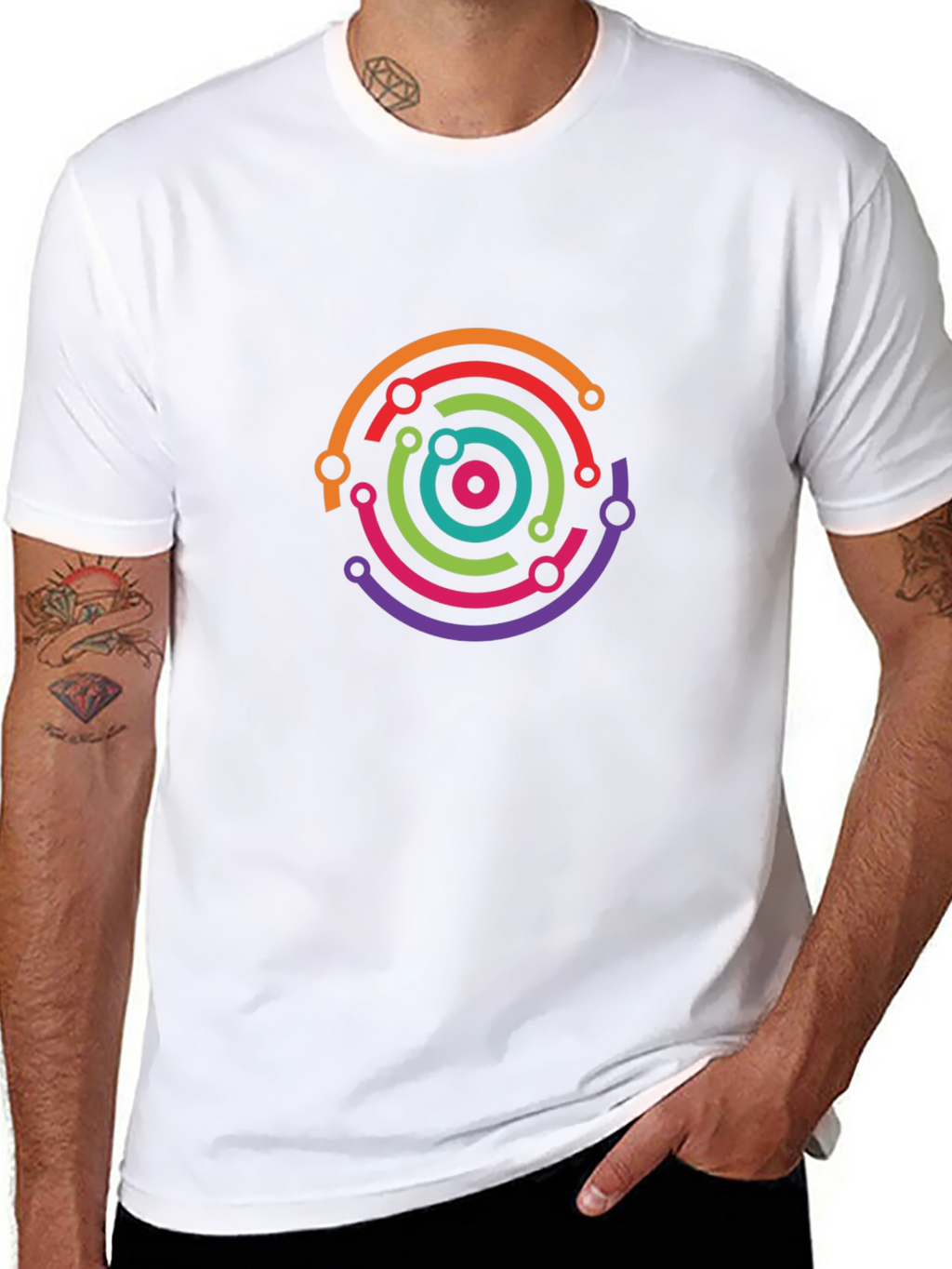 Tech Circuit Circle Black Tee