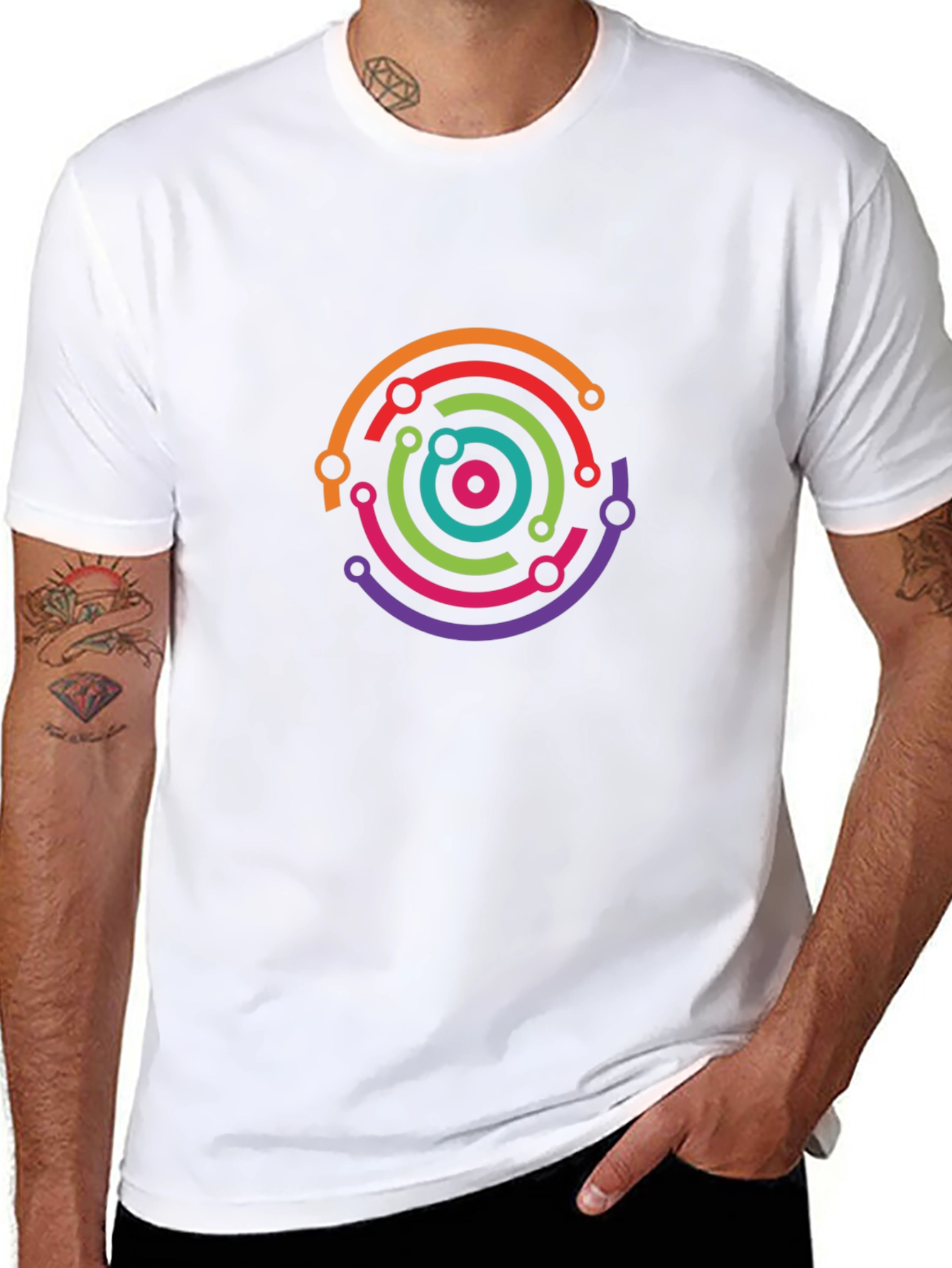Tech Circuit Circle Black Tee