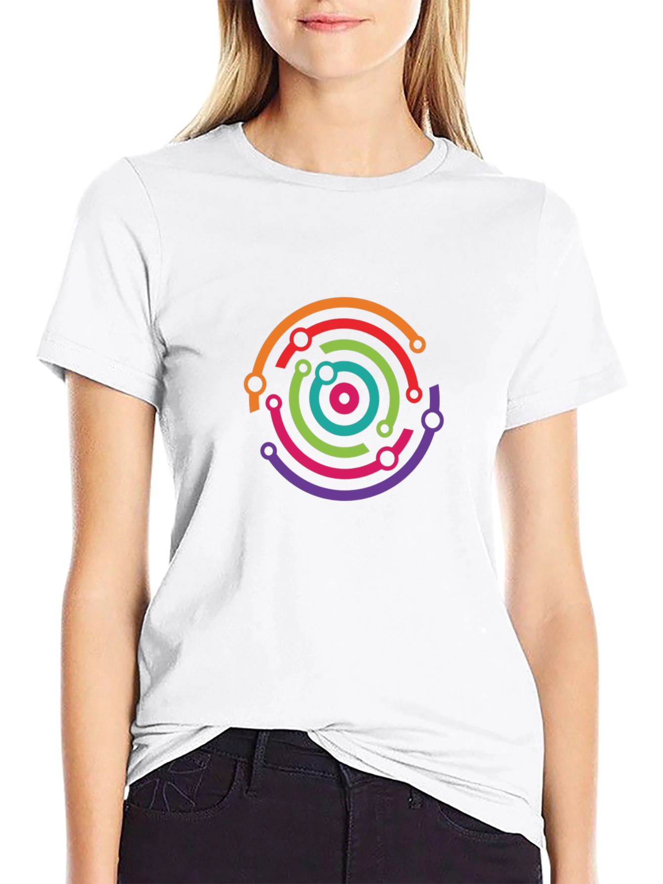 Tech Circuit Circle Black Tee
