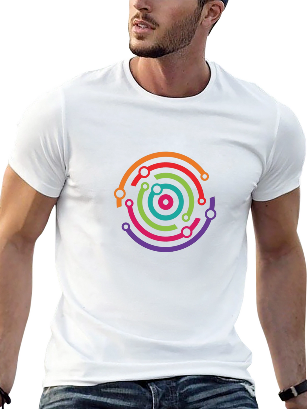 Tech Circuit Circle Black Tee