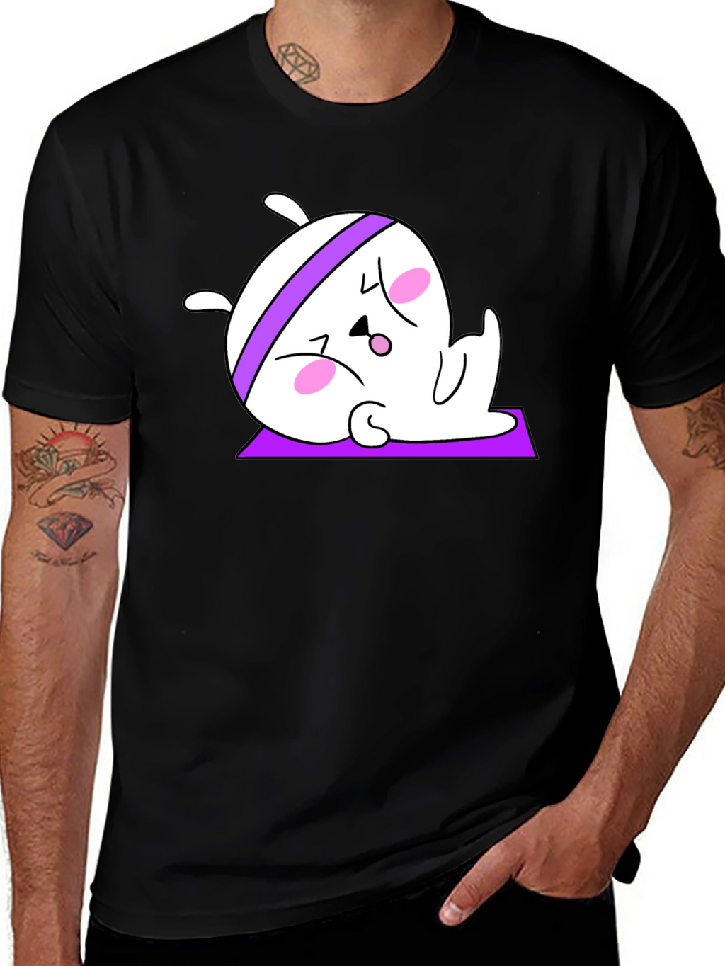 Yoga Bunny Black T-Shirt