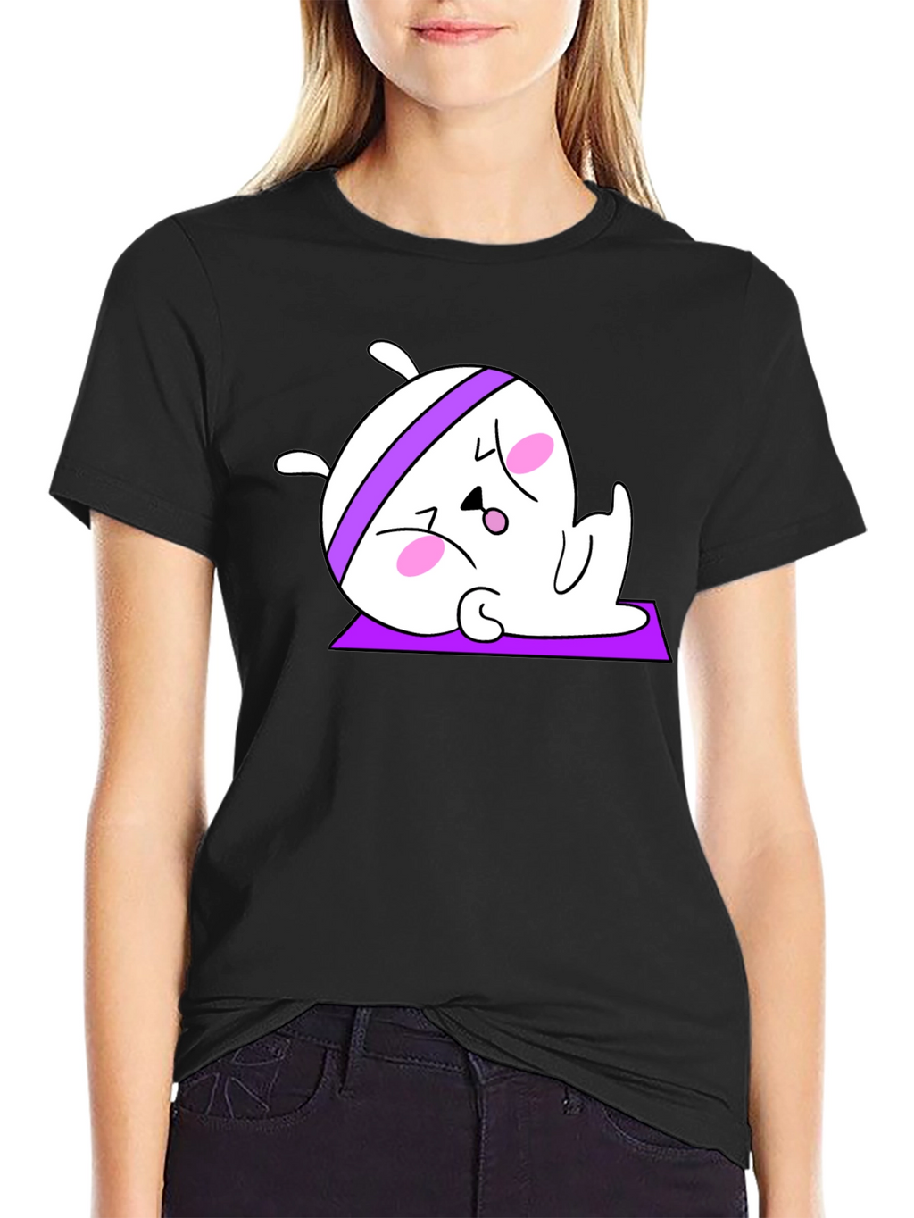 Yoga Bunny Black T-Shirt