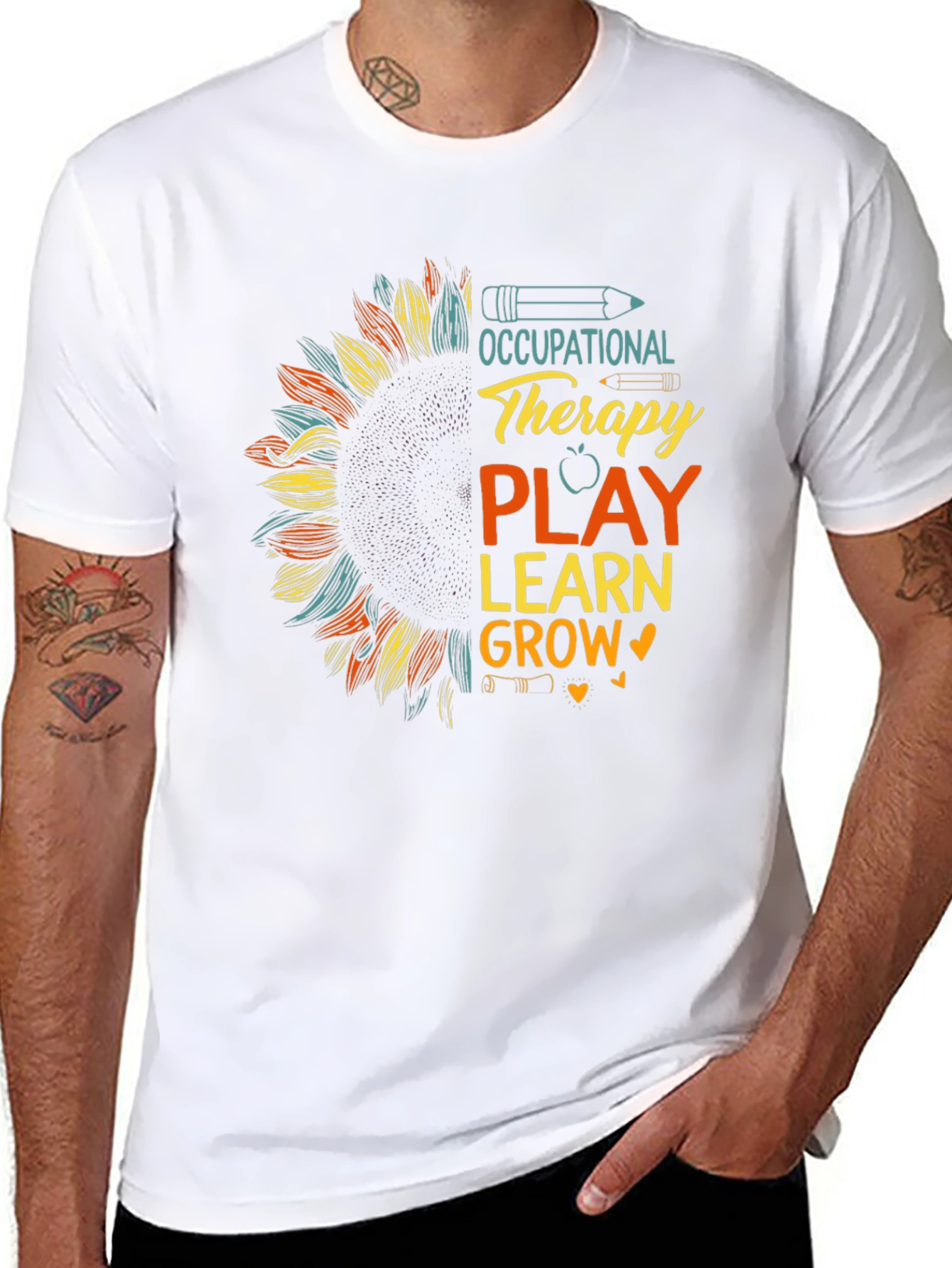 Occupational Therapy Play Learn Grow Sunflower Tee