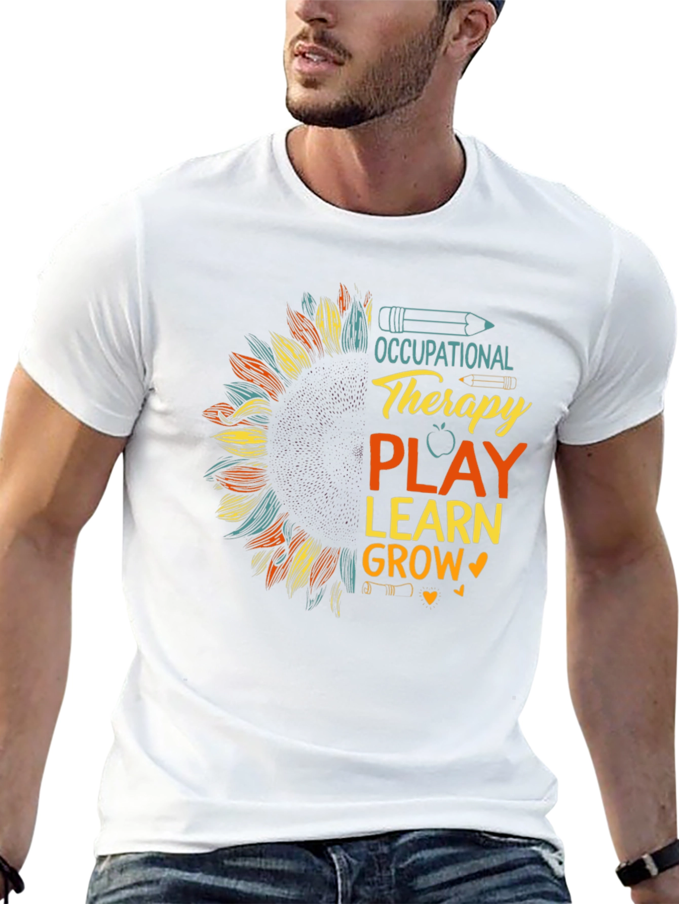 Occupational Therapy Play Learn Grow Sunflower Tee