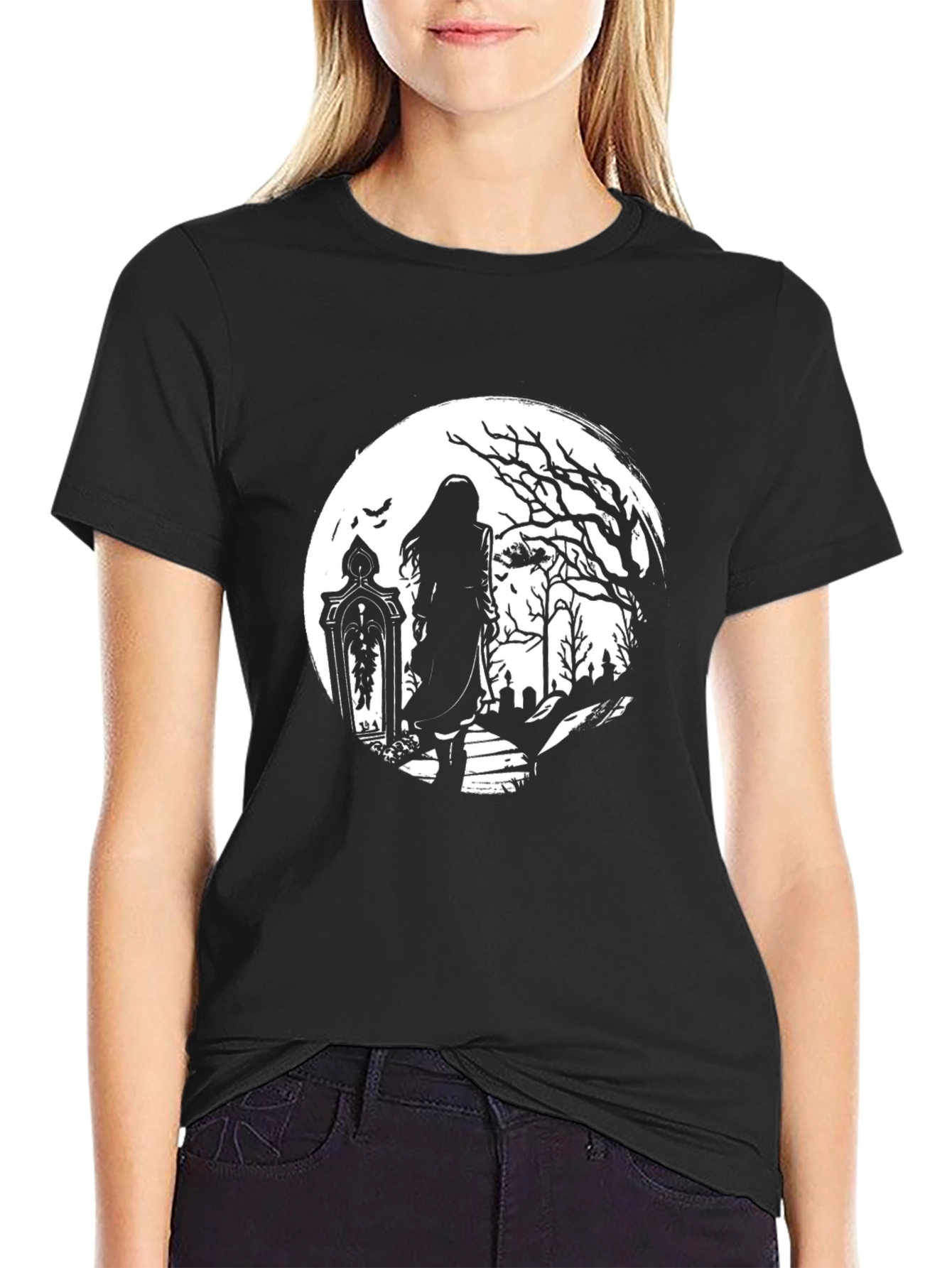 Gothic Moonlight T-Shirt - Dark & Eerie Design