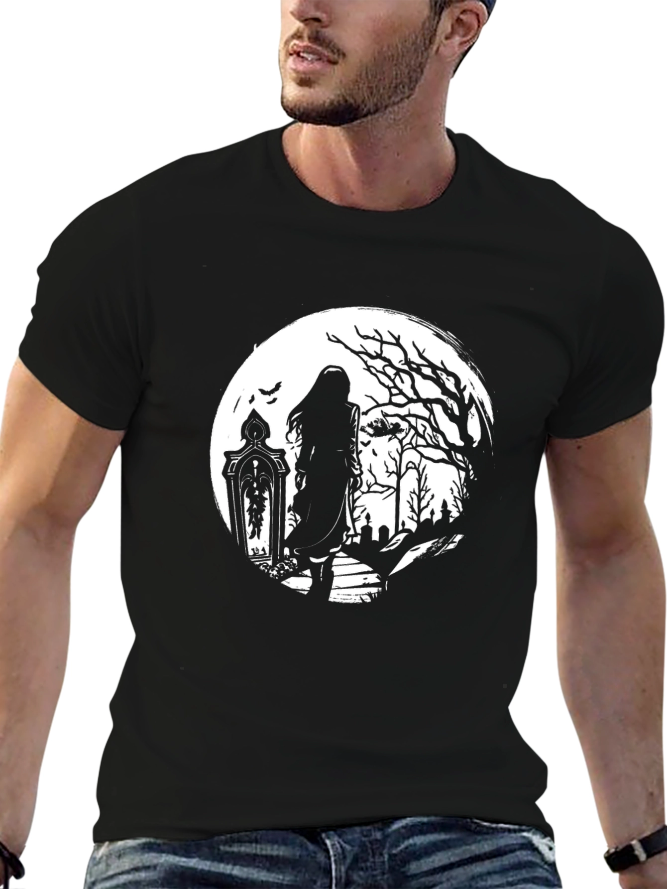 Gothic Moonlight T-Shirt - Dark & Eerie Design
