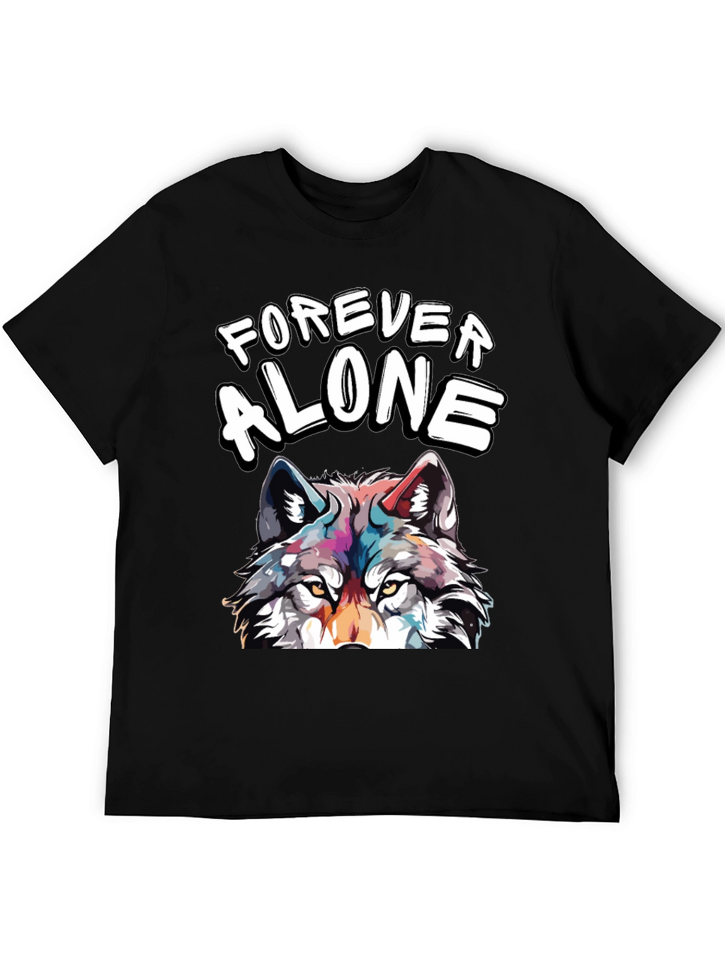 Forever Alone Wolf Graphic Tee - Unisex