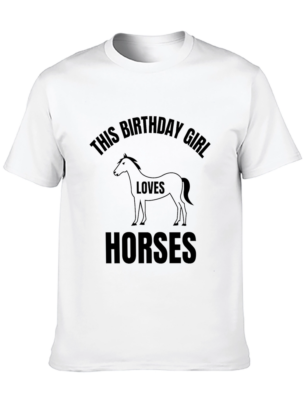 Birthday Girl Loves Horses Graphic T-Shirt