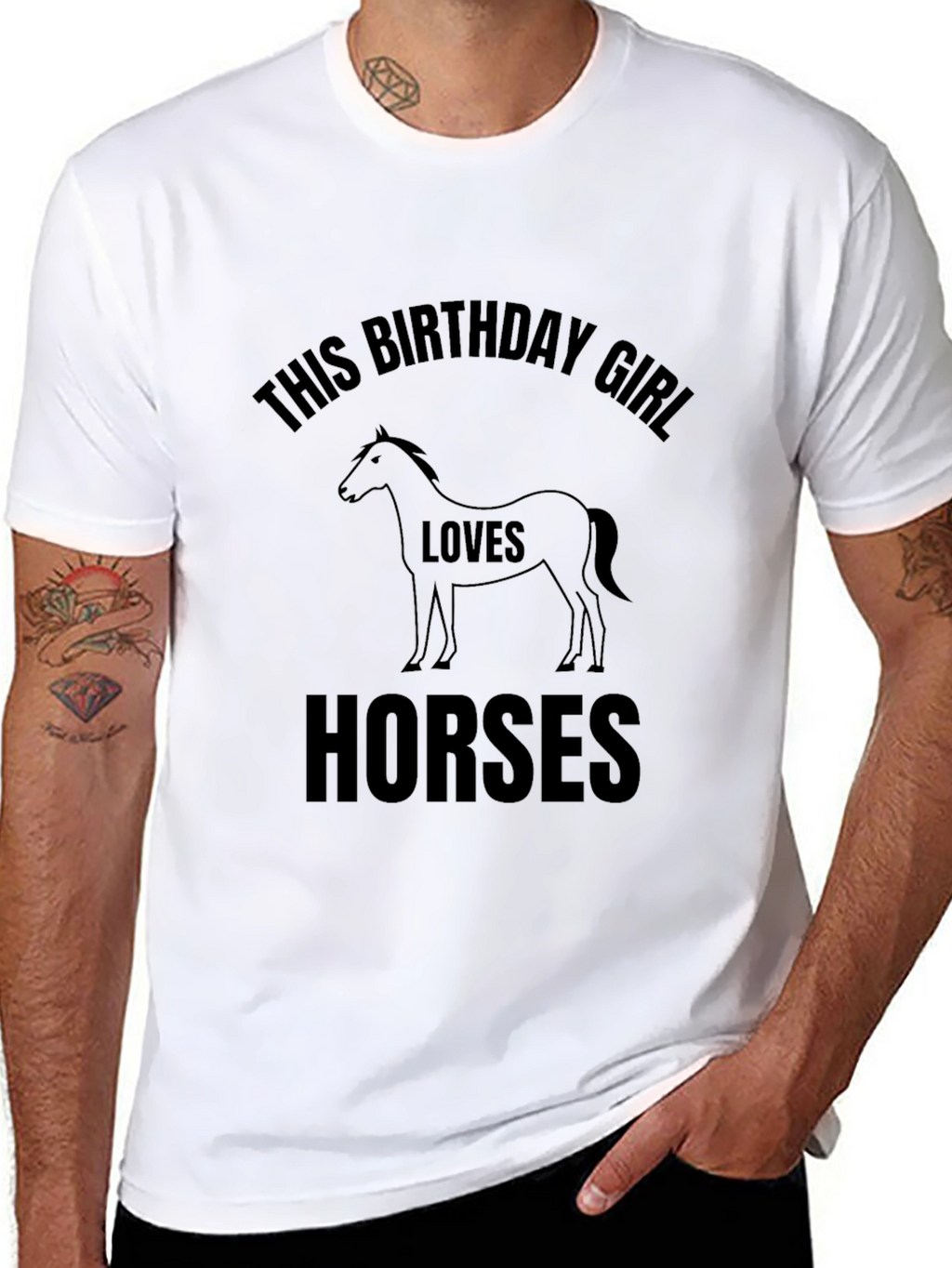 Birthday Girl Loves Horses Graphic T-Shirt