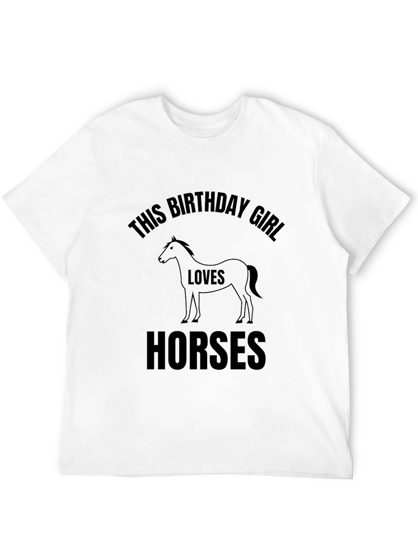 Birthday Girl Loves Horses Graphic T-Shirt