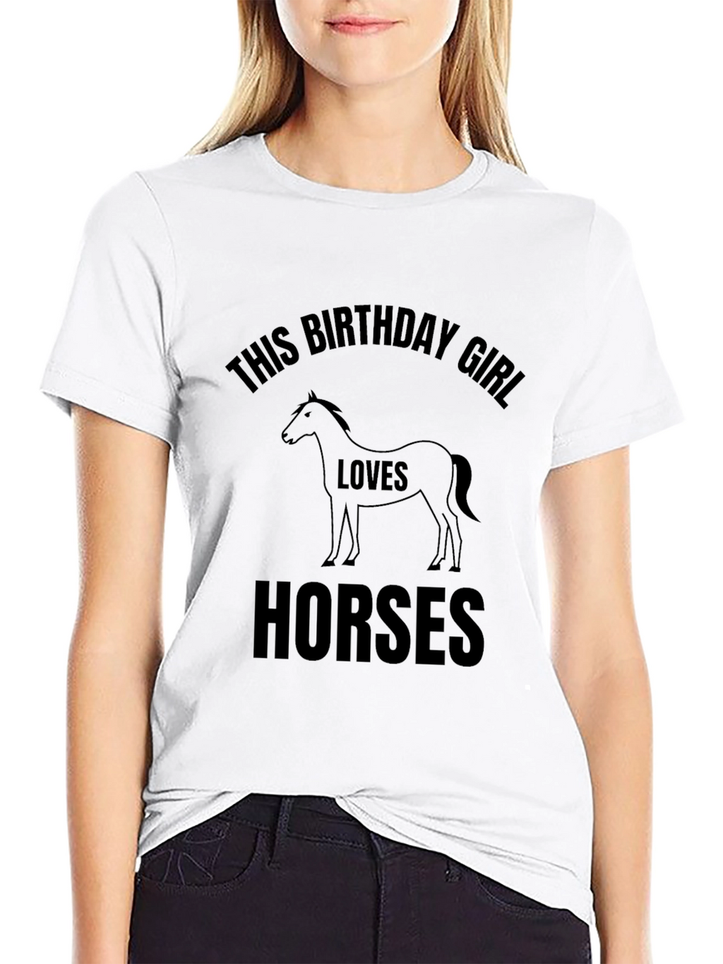 Birthday Girl Loves Horses Graphic T-Shirt