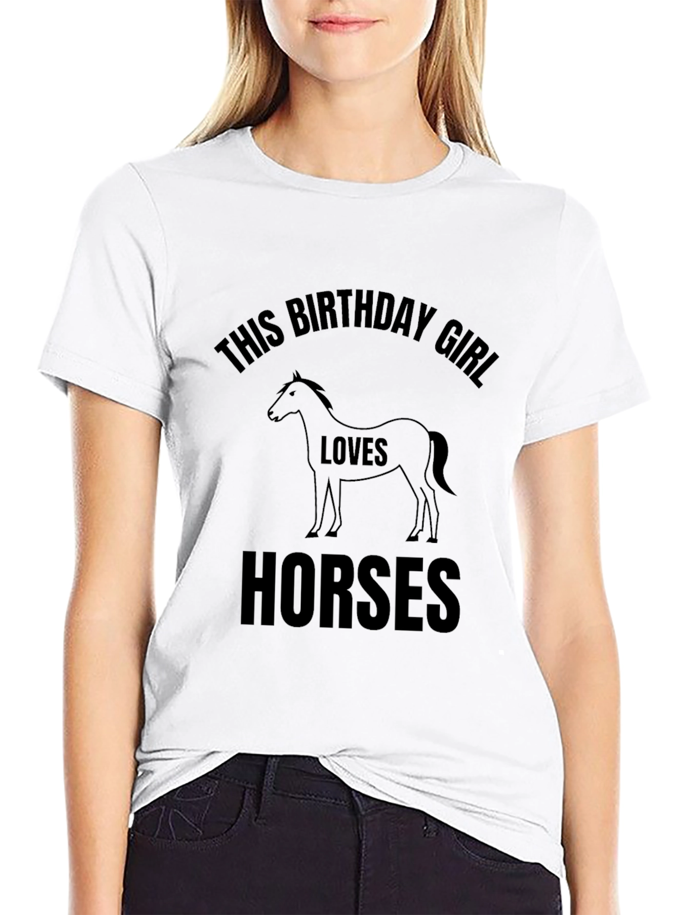 Birthday Girl Loves Horses Graphic T-Shirt