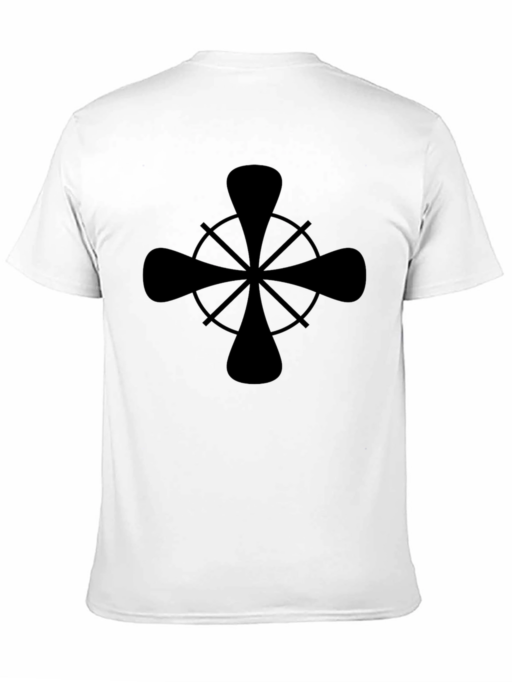 Stylish Black Graphic Tee - Nautical Wheel Design